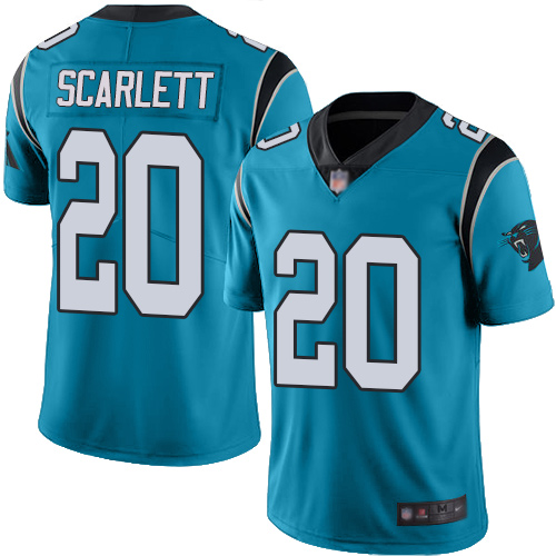 Carolina Panthers Limited Blue Men Jordan Scarlett Jersey NFL Football #20 Rush Vapor Untouchable